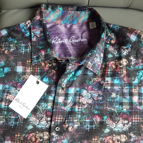 Robert Graham WAGNER Men’s Button Front Long Sleeve Shirt Multicolor Size XL NWT - Picture 10 of 14